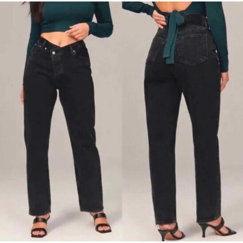 Abercrombie & Fitch 90s Slim Straight Ultra High Rise‎ Crossover Jeans  23/000S